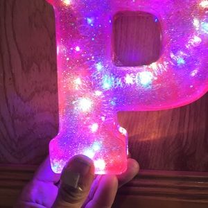 Alphabet night light. Handcrafted with epoxy resin